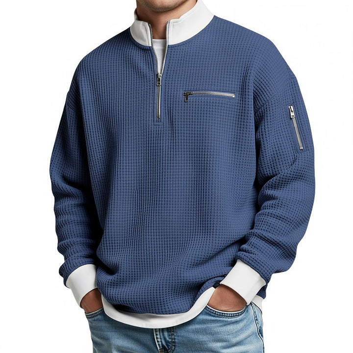 Jose - Camisola Elegante De Malha Com Meio Fecho