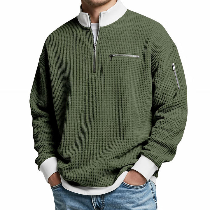 Jose - Camisola Elegante De Malha Com Meio Fecho