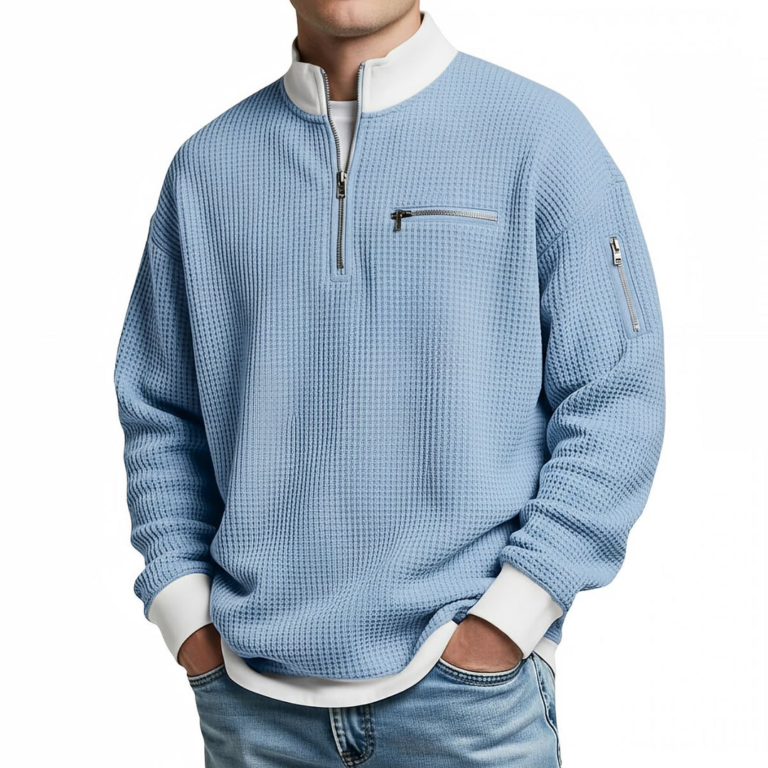 Jose - Camisola Elegante De Malha Com Meio Fecho