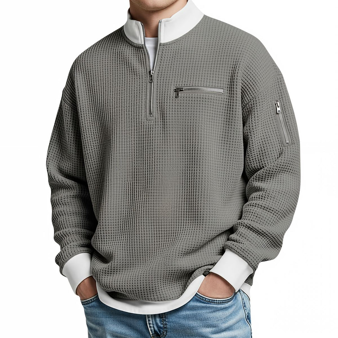 Jose - Camisola Elegante De Malha Com Meio Fecho