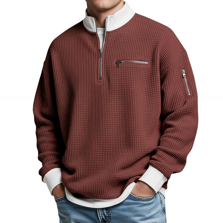 Jose - Camisola Elegante De Malha Com Meio Fecho