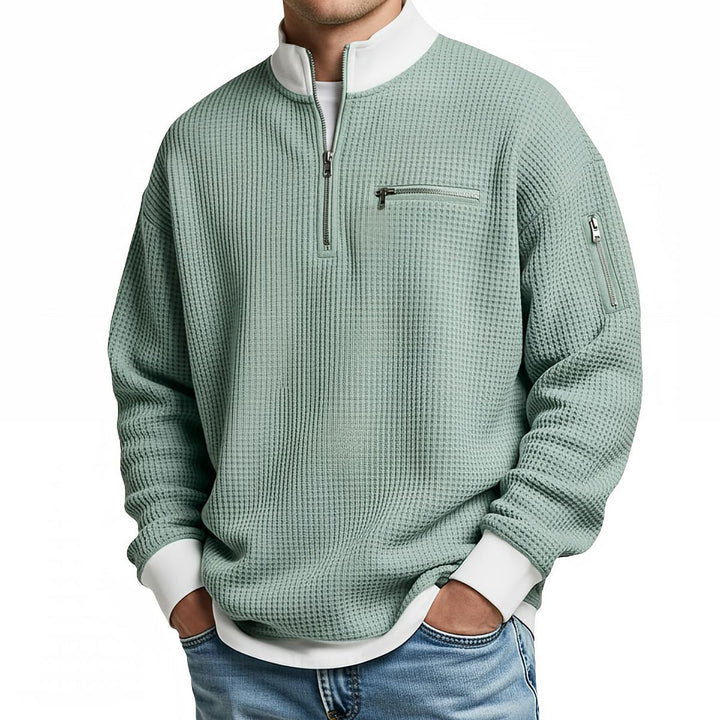 Jose - Camisola Elegante De Malha Com Meio Fecho