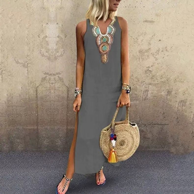 Sujin - Vestido Comprido De Linho