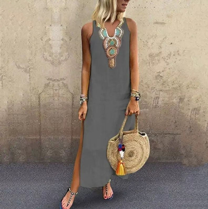 Sujin - Vestido Comprido De Linho