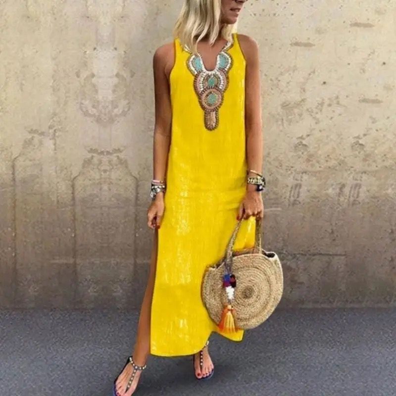 Sujin - Vestido Comprido De Linho