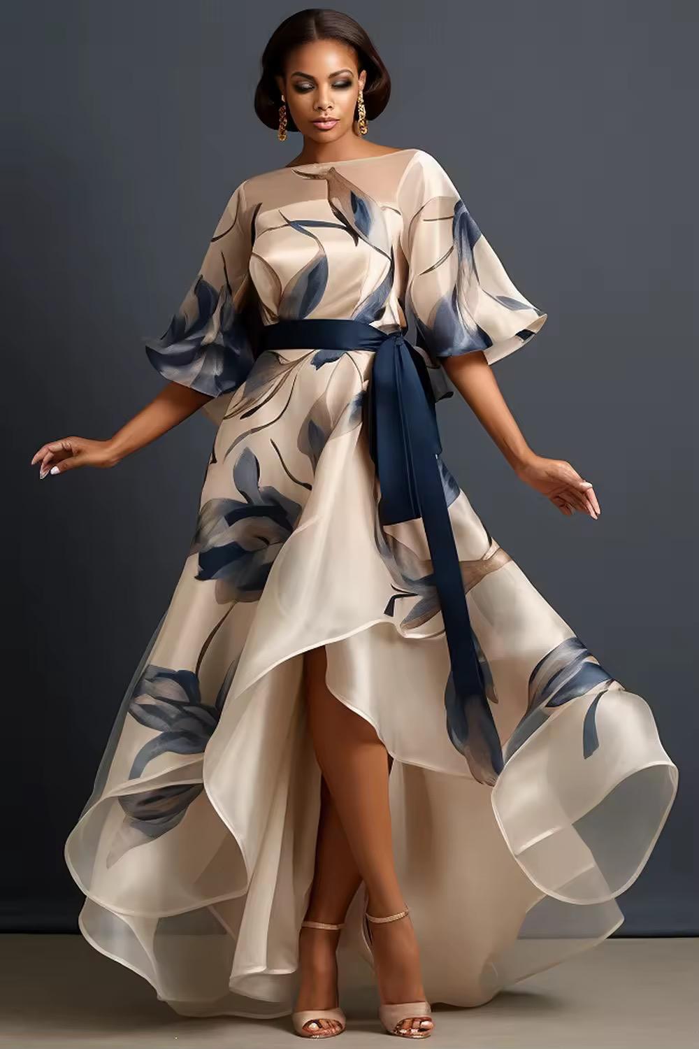 Lunara - Vestido Maxi De Chiffon Com Estampado Floral Esvoaçante