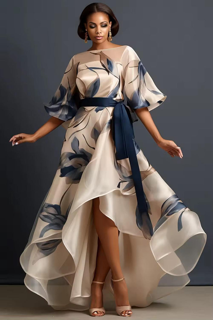 Lunara - Vestido Maxi De Chiffon Com Estampado Floral Esvoaçante