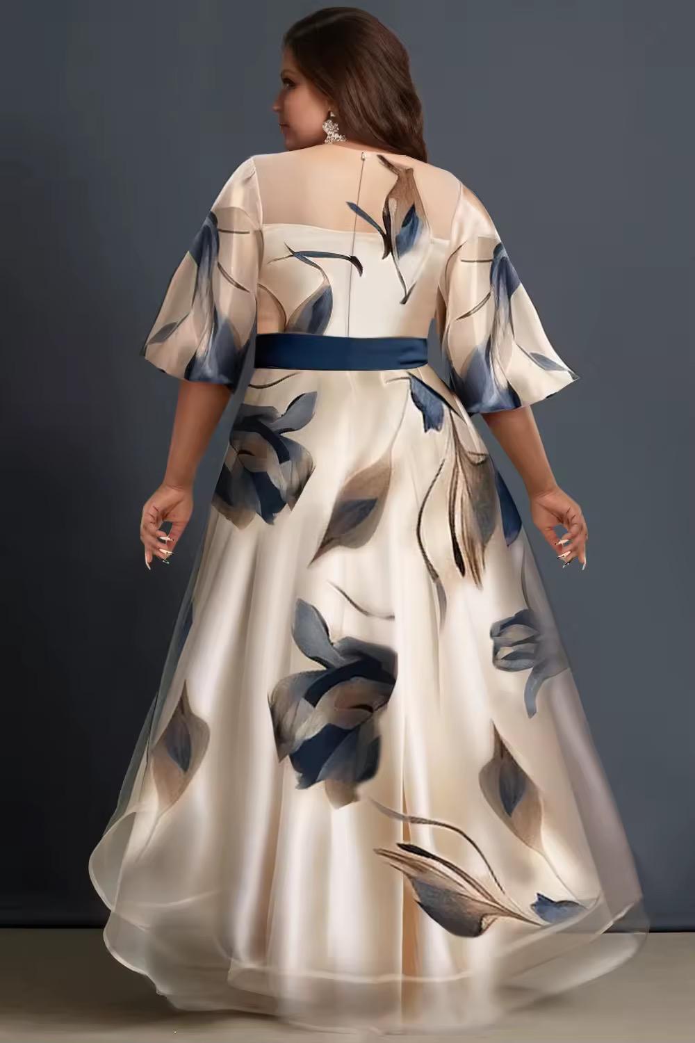 Lunara - Vestido Maxi De Chiffon Com Estampado Floral Esvoaçante