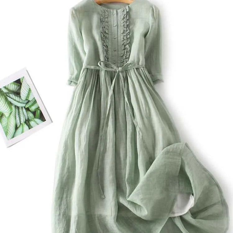 Lithumi - Vestido Maxi de linho
