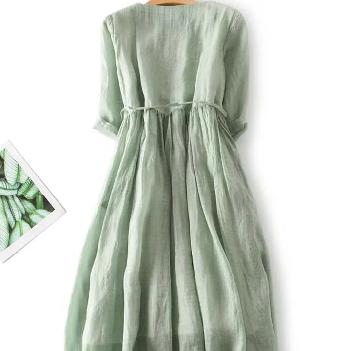 Lithumi - Vestido Maxi de linho