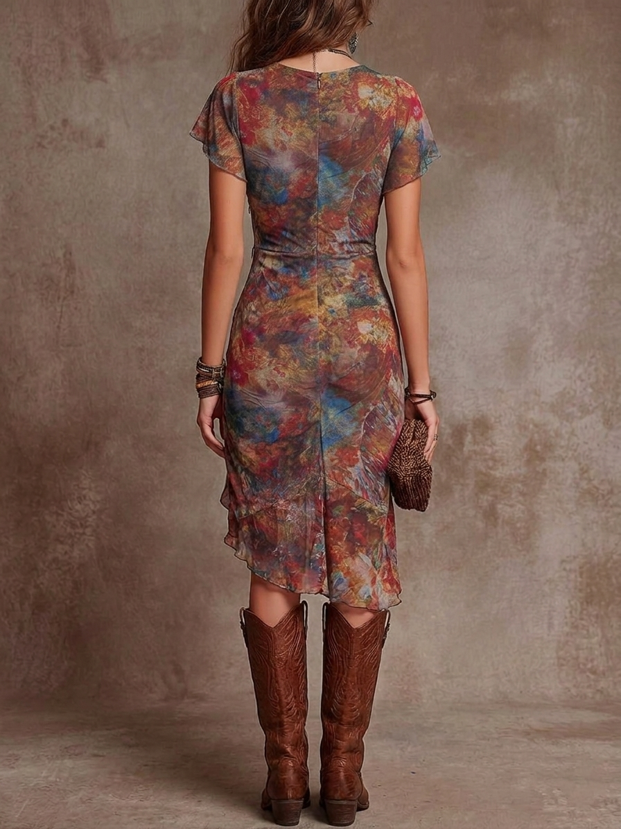 Jacklen -  Vestido Midi Plissado