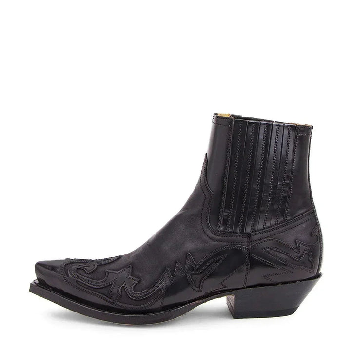 Mirvan - Botas De Cano Curto Estilo Western Com Biqueira Pontiaguda