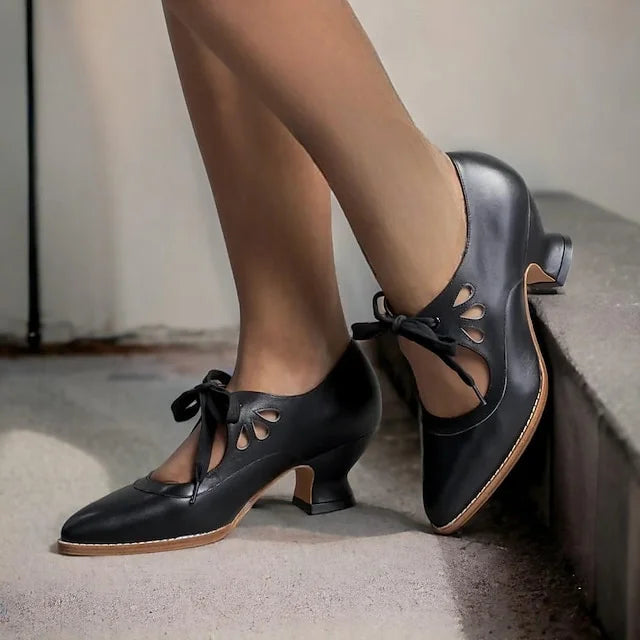 Zydrune - Sapatos de Salto Alto em Couro Vintage