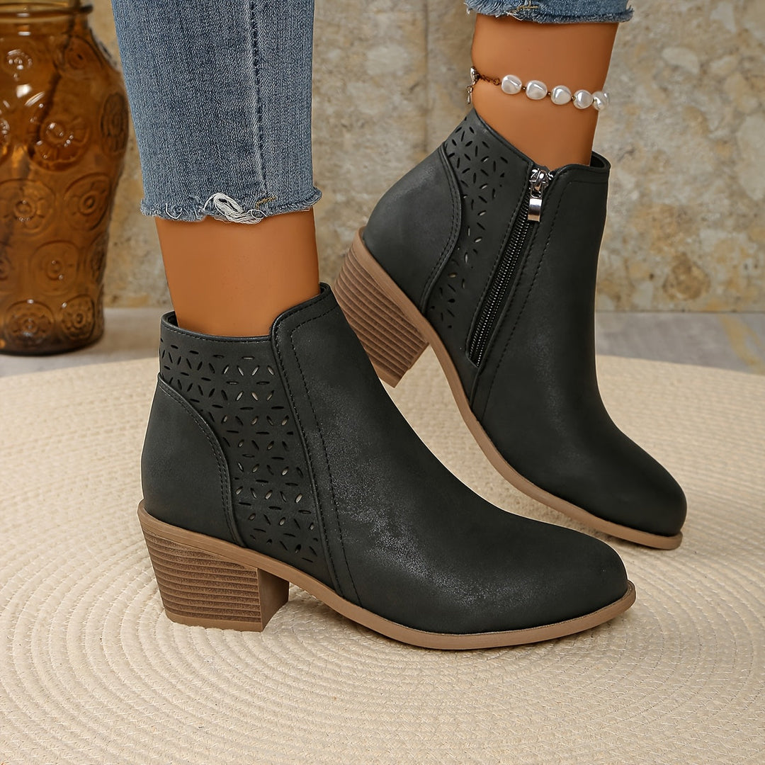 Fredrika - Botas De Cano Curto Respiráveis Com Fecho