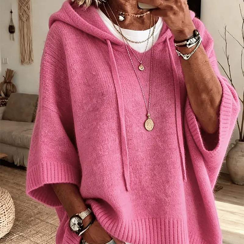 Kinala - Camisola Com Capuz De Malha Oversized Com Cordão