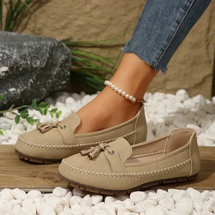 Patamon - Mocassins Confortáveis Com Laços Vintage Suaves