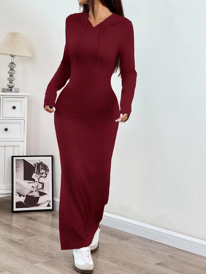 Dahye - Vestido Maxi De Manga Comprida Com Capuz