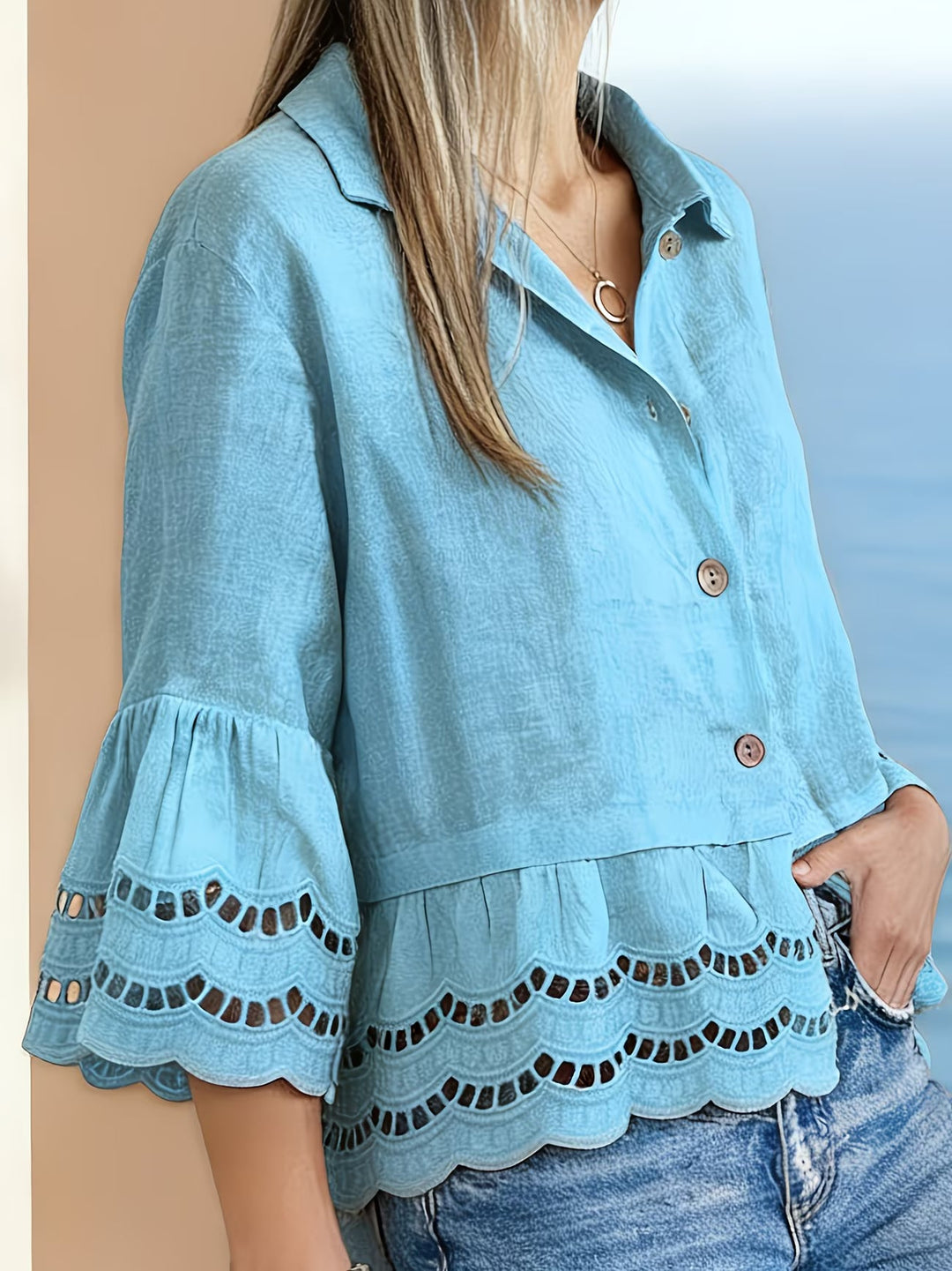 Solenn - Blusa Elegante Com Botões