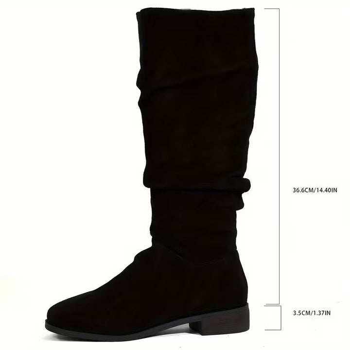 Joliza - Botas Largas até Meio Da Barriga Da Perna Com Salto Baixo