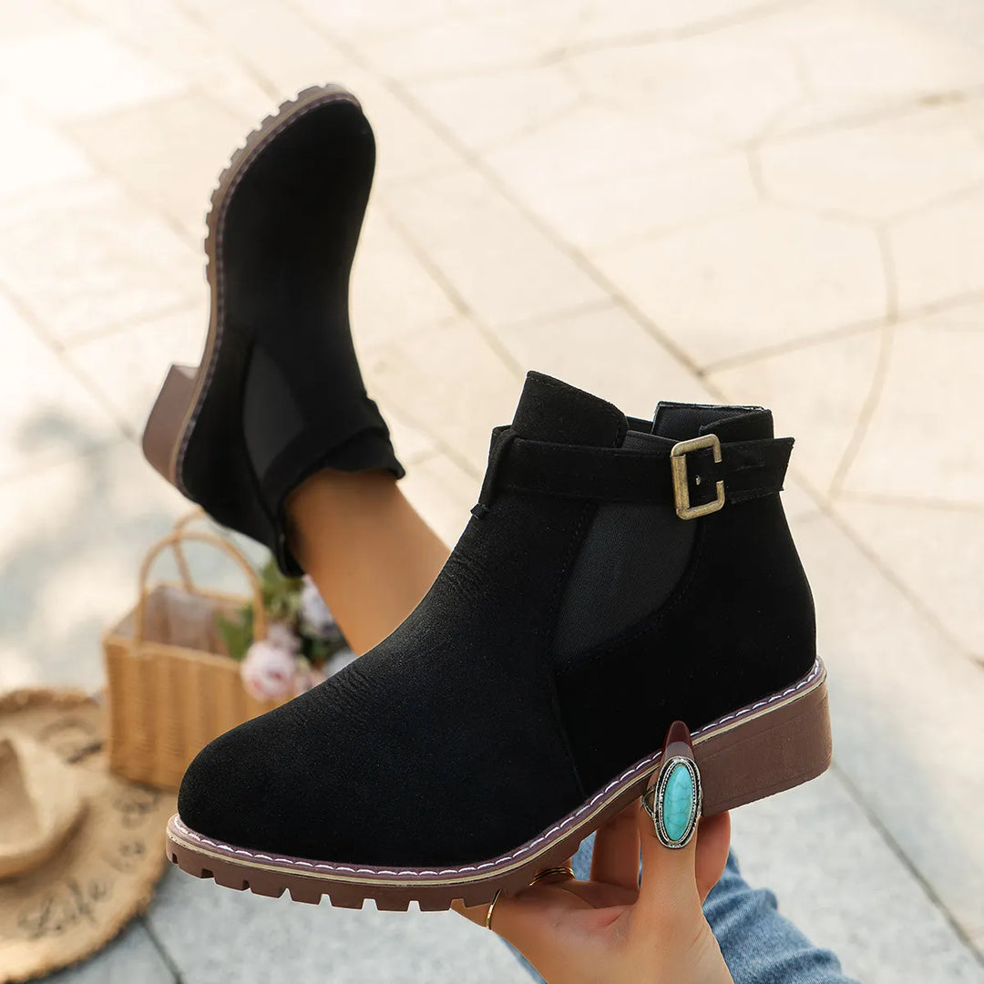 Fakina - Botas De Tornozelo Com Fivela Decorativa