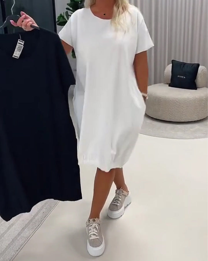 Pretty - Vestido de Manga Curta Com Decote Redondo