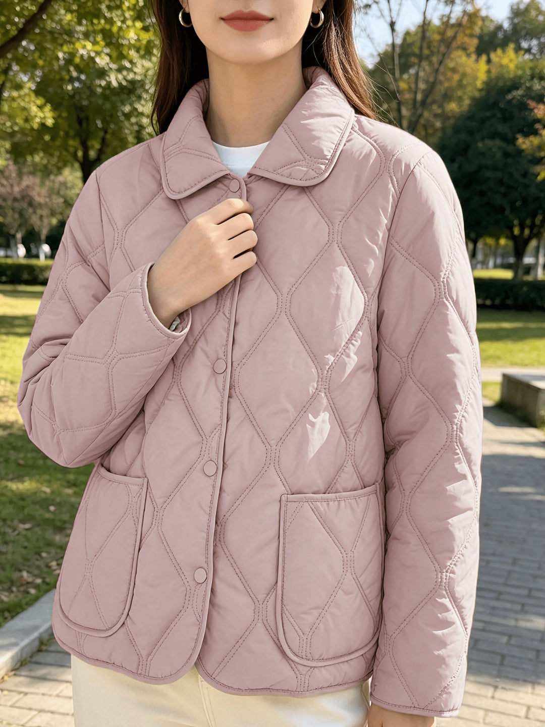 Laurelle - Casaco Acolchoado De Corte Largo Elegante E Chique