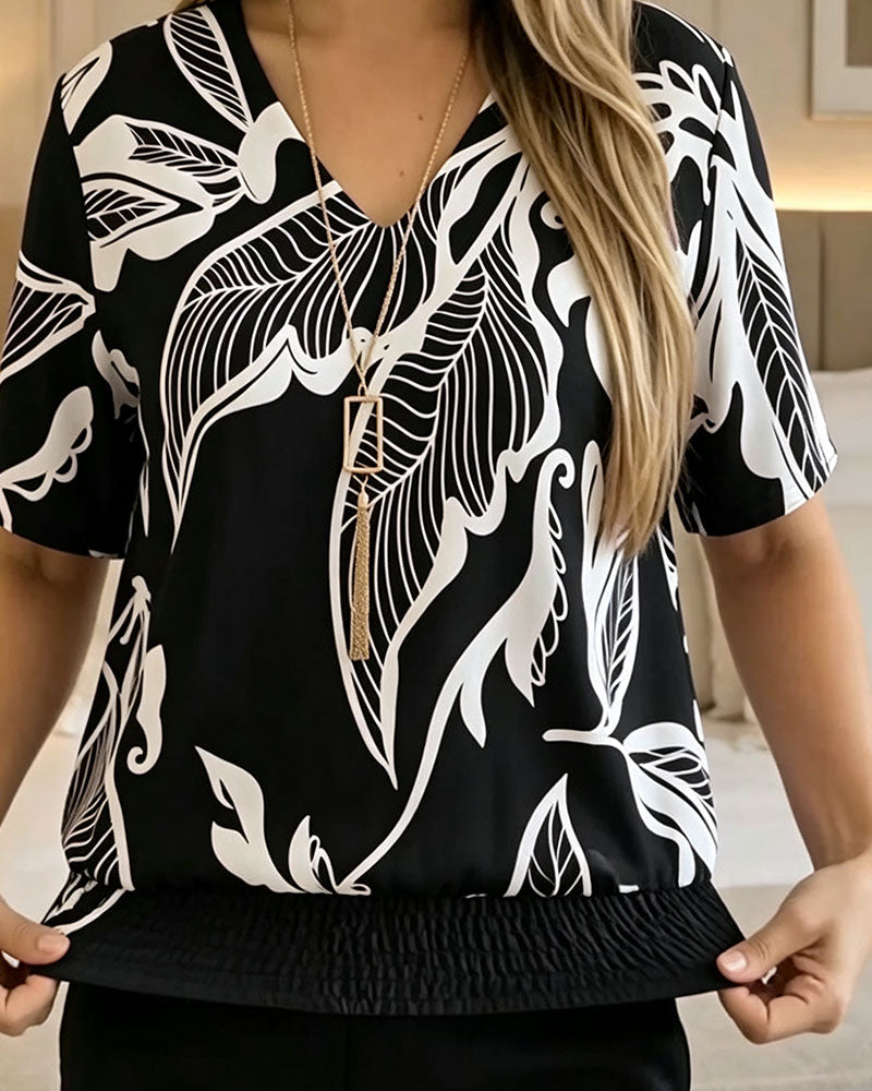 Isheba - Blusa Elegante De Manga Curta