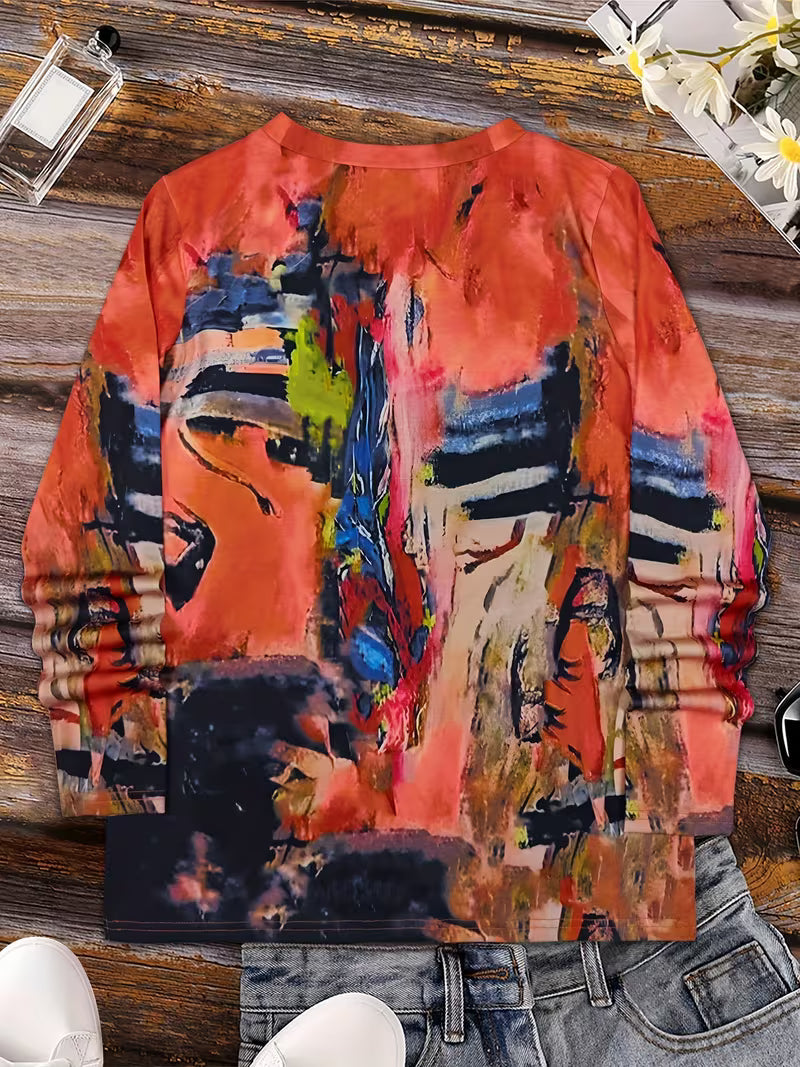 Jibona - Camisola De Manga Comprida Com Padrão Abstrato