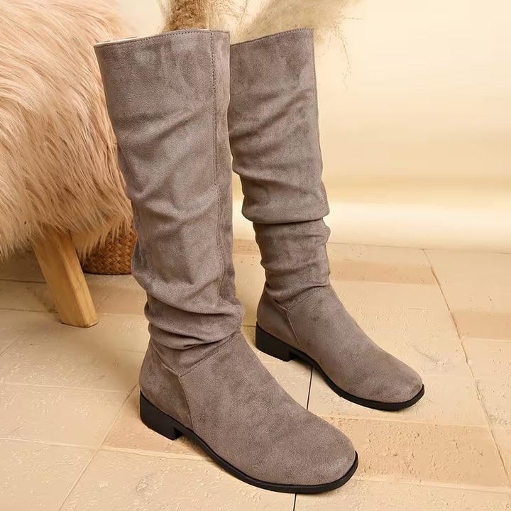 Joliza - Botas Largas até Meio Da Barriga Da Perna Com Salto Baixo