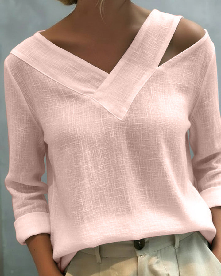 Makeeta - Top Elegante Com Decote Em V e Alças