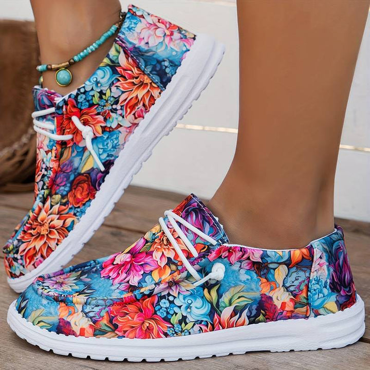 Meiriya - Ténis Casuais Com Estampado Floral Grande