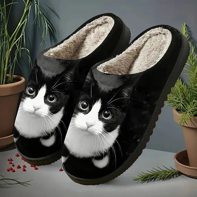 Miane - Chinelos Elegantes Com Padrão De Gato