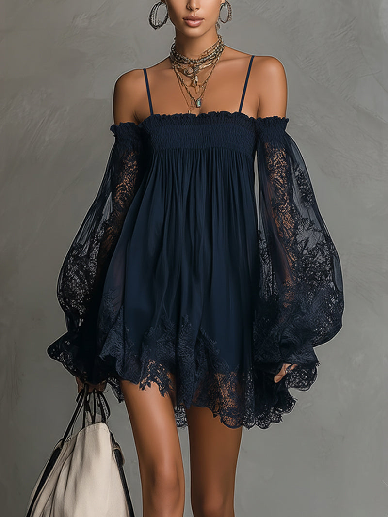 Charity - Vestido de Renda com Ombros à Vista