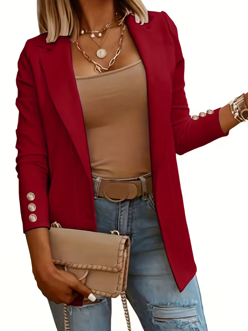 Nikia - Blazer De Manga Comprida Com Botões Decorativos