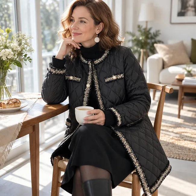 Caren - Casaco Elegante Com Gola Redonda