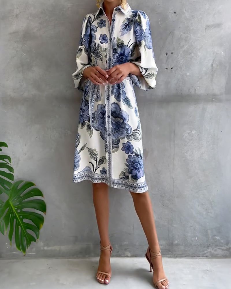 Nylera - Vestido Com Mangas Largas e Gola Recortada