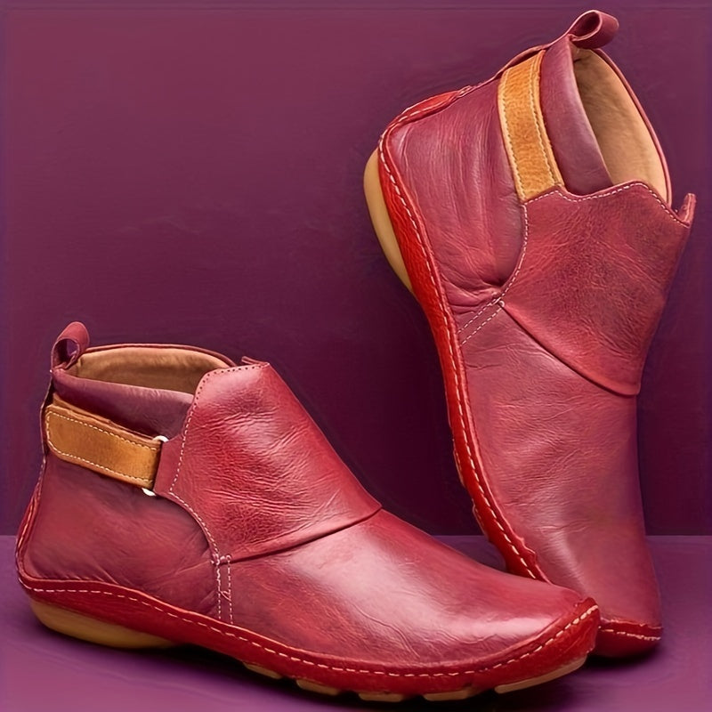 Elenya - Botas de Cano Curto em Couro Sintético