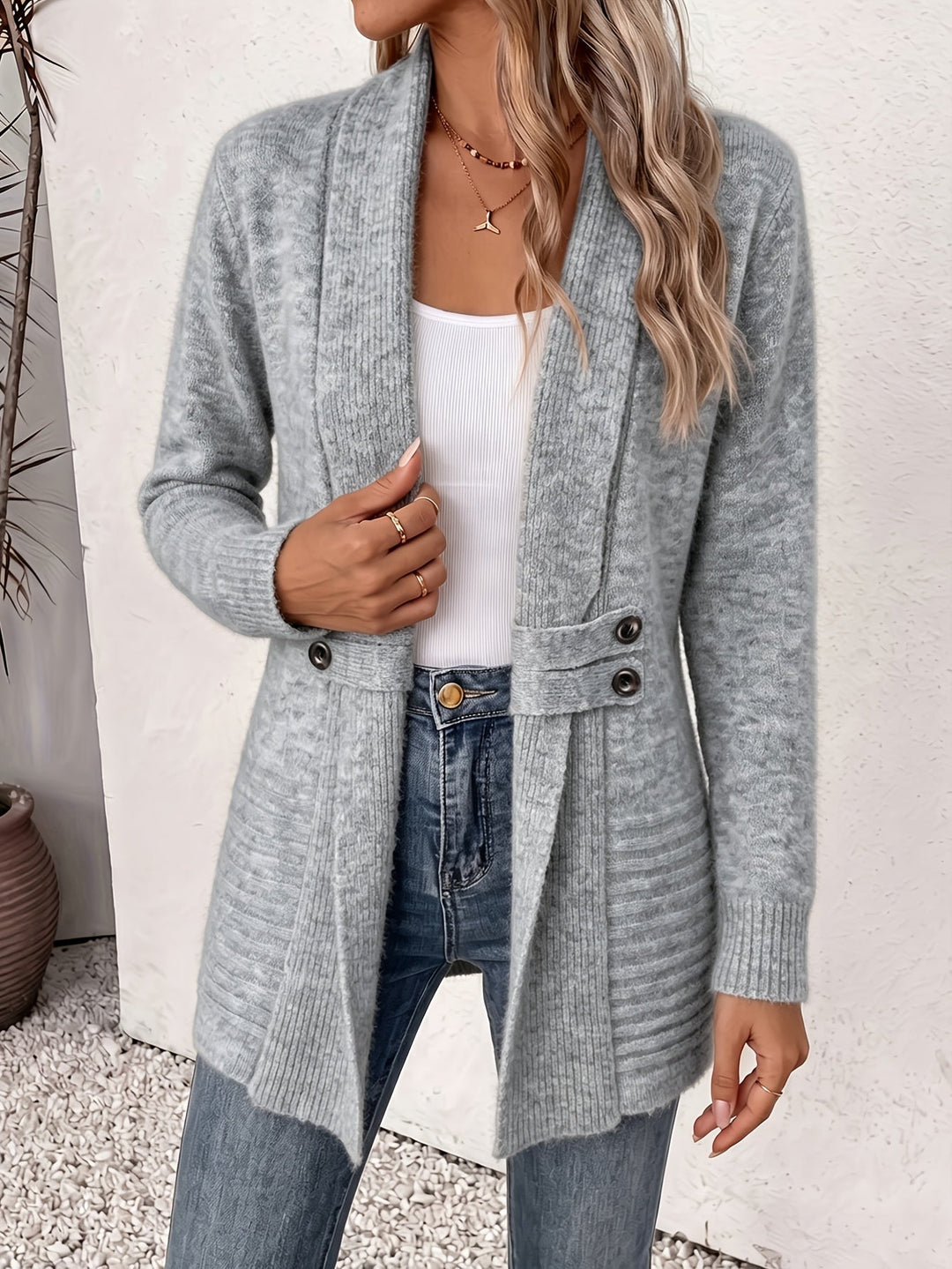 Linsey - Casaco Elegante Com Abertura À Frente