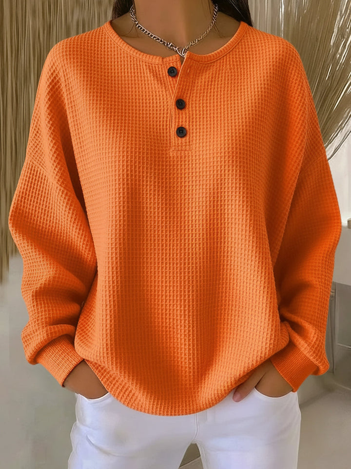 Ritona - Camisola Henley Em Malha Tipo Waffle