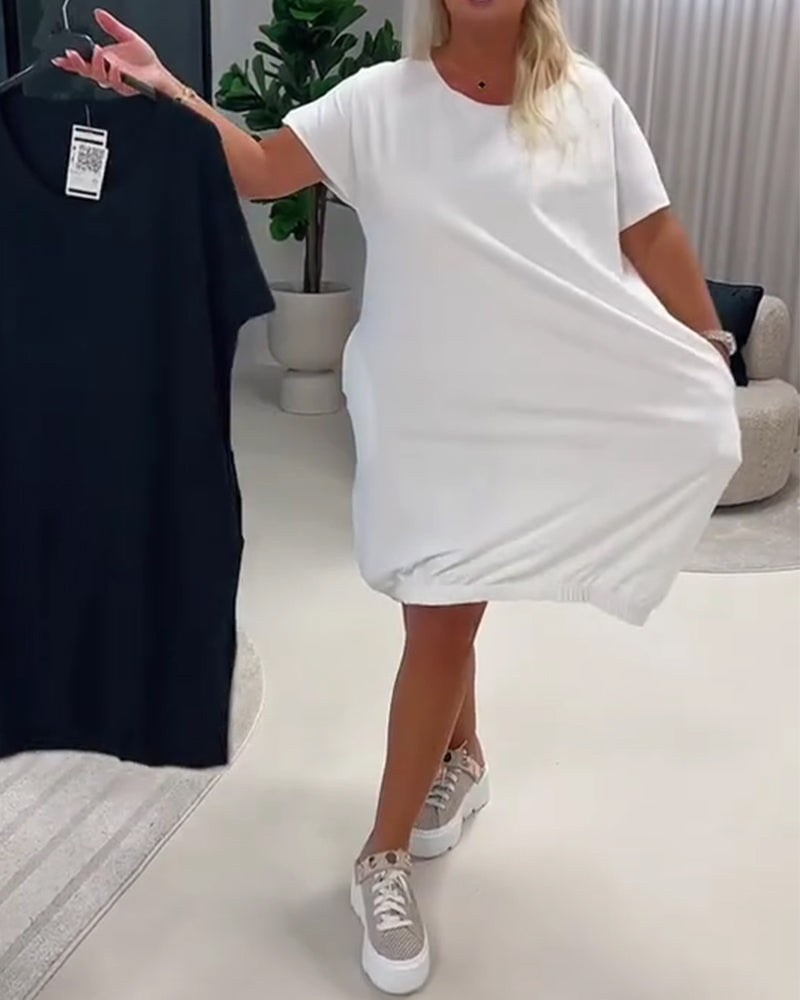 Pretty - Vestido de Manga Curta Com Decote Redondo