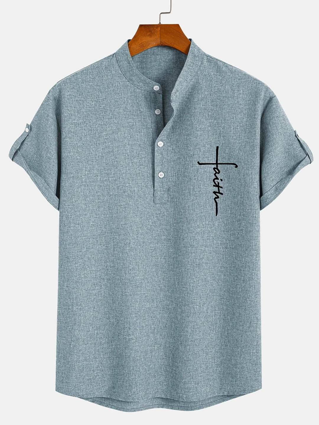Samuelson - Camisa Elegante De Manga Curta Com Gola
