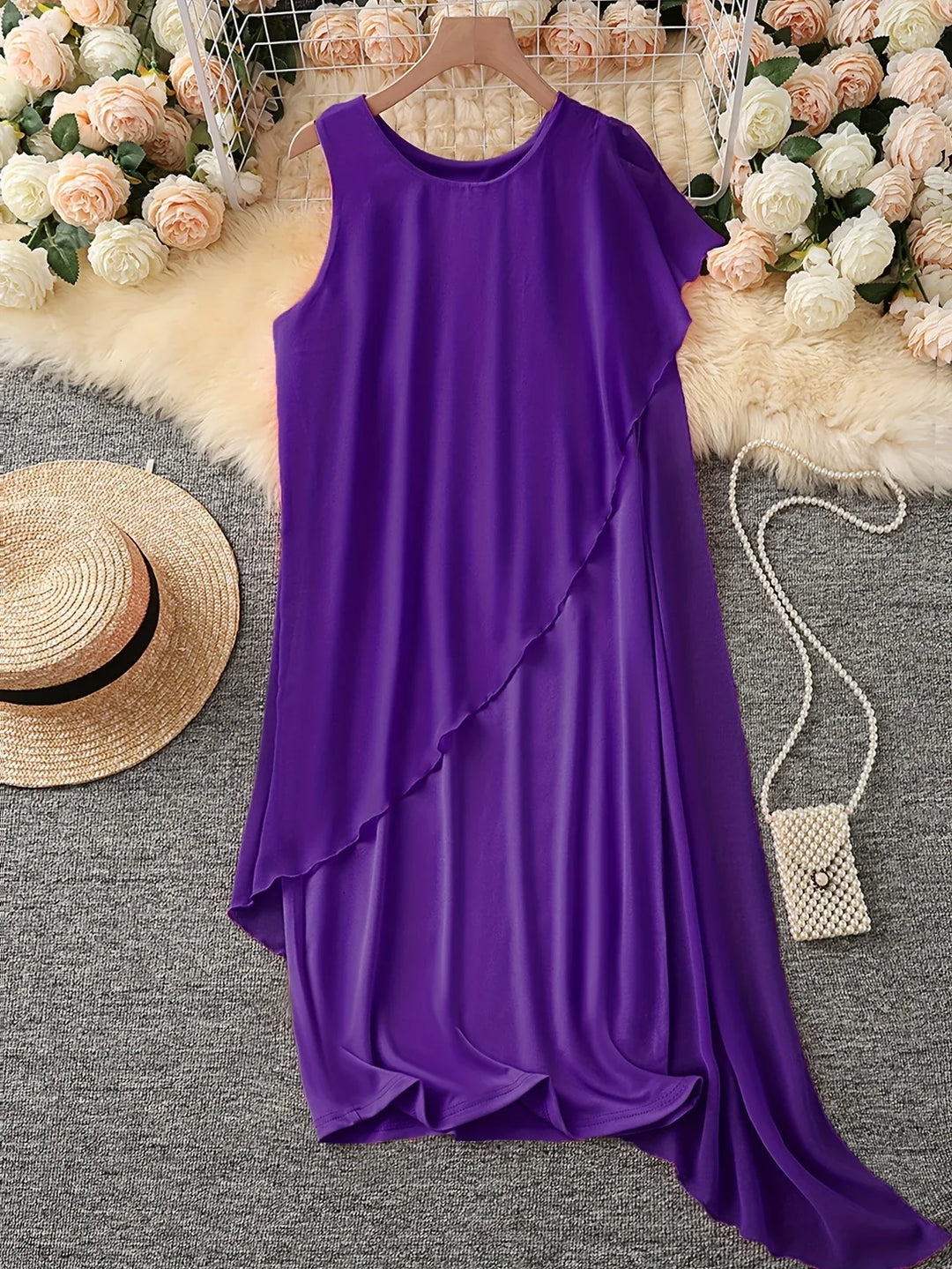 Maren - Vestido Midi Elegante Sem Mangas
