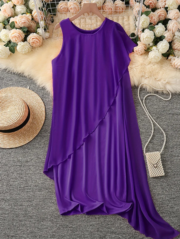 Maren - Vestido Midi Elegante Sem Mangas