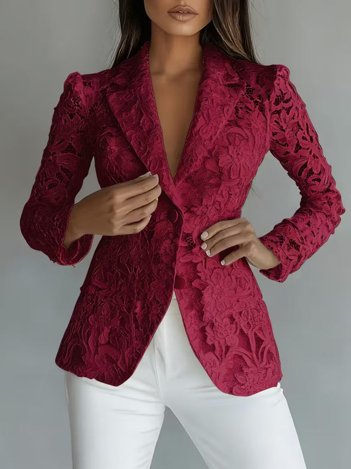 Kyliza - Blazer Floral De Primavera/Verão Com Forro