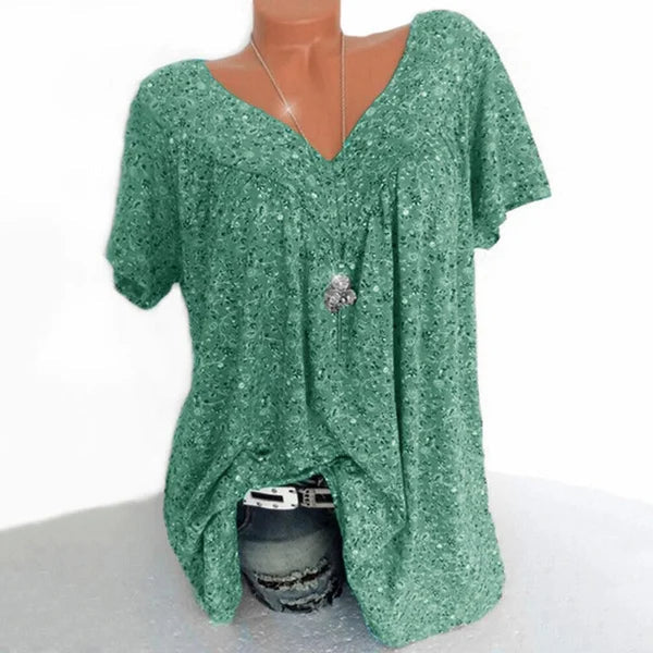 Sarita - Blusa De Manga Curta Com Estampado Floral