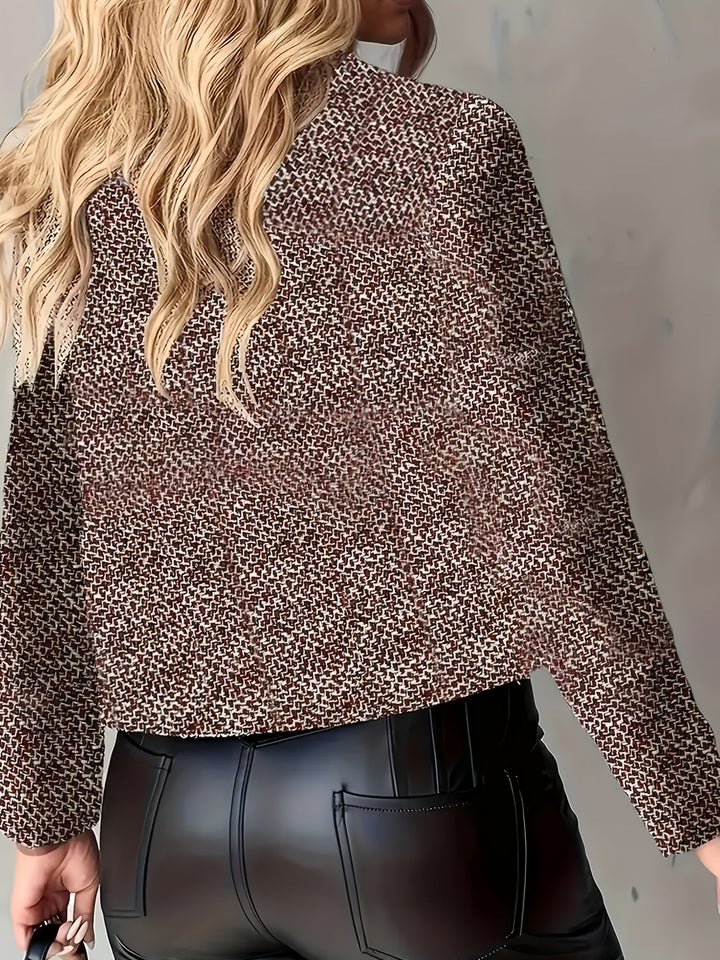 Aruzhan - Blazer Elegante De Manga Comprida Com Botão
