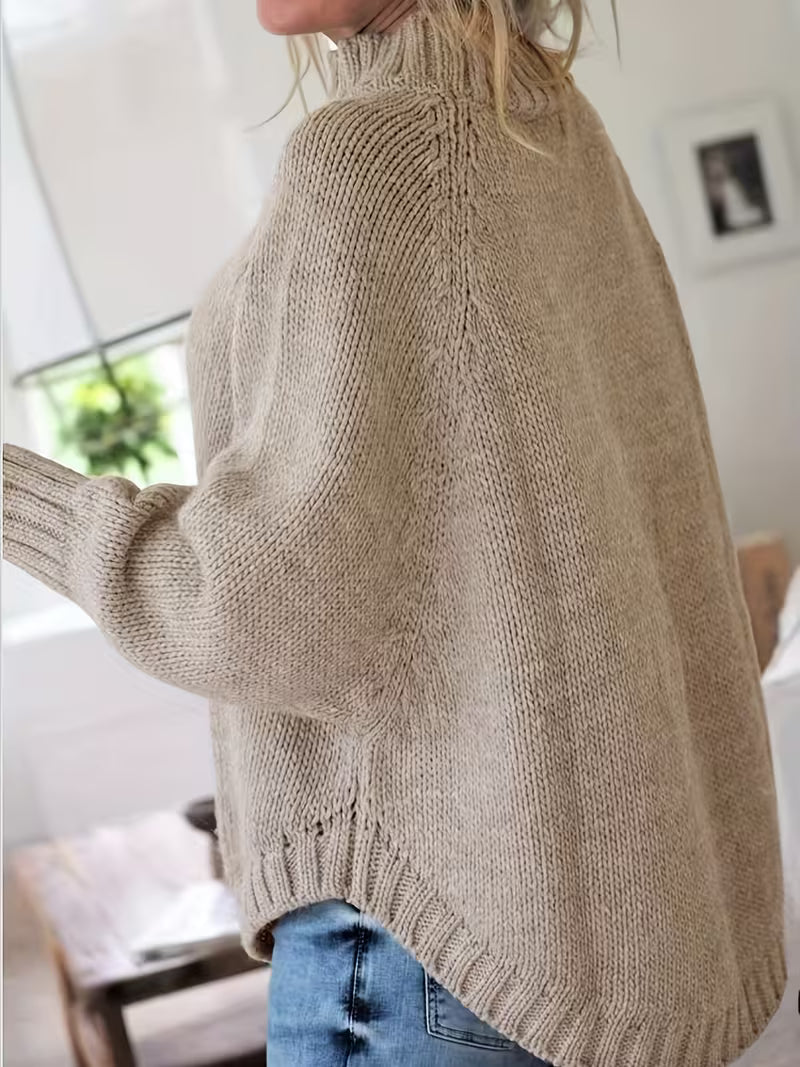 Edeltraut - Camisola de Gola Alta Com Mangas em Forma de Asa de Morcego