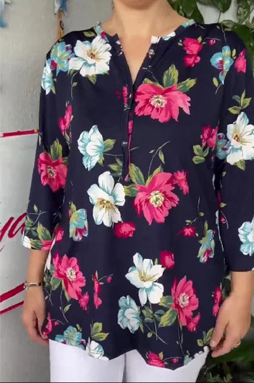 Nahikari - Túnica De Verão Confortável Com Estampado