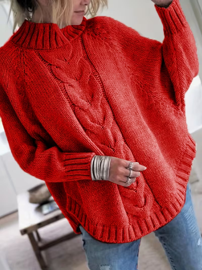 Edeltraut - Camisola de Gola Alta Com Mangas em Forma de Asa de Morcego