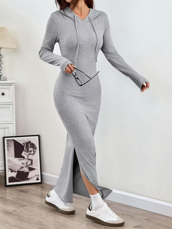 Dahye - Vestido Maxi De Manga Comprida Com Capuz